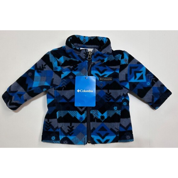 NWT Columbia Baby Jacket Infant 0-3M Castle Dale Full Zip Fleece Sweater Blue - Picture 3 of 7